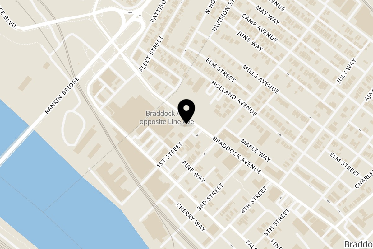 Map showing the location of Portogallo Peppers N'AT on 28 Braddock Ave in Braddock